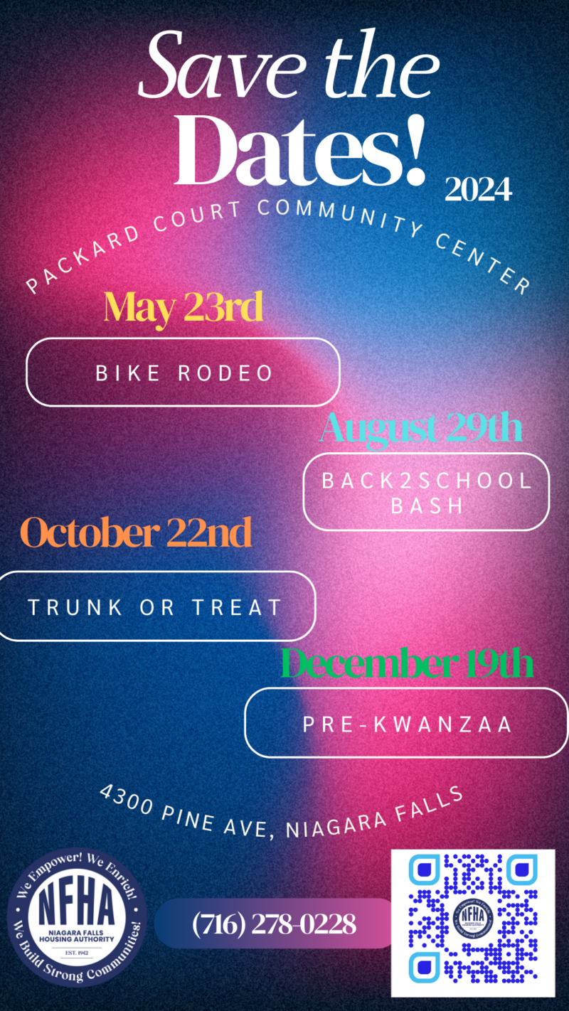 NFHA Save the Dates for 2024 Niagara Falls Housing Authority
